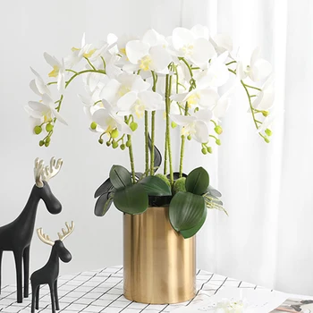 Eno 9-Vodja Umetno Orhideja Metulj Orhideja iz Lateksa Silikonski Realistično Simulacijo Cvet Družinski Poročni Dekoracijo DIY Decoratio