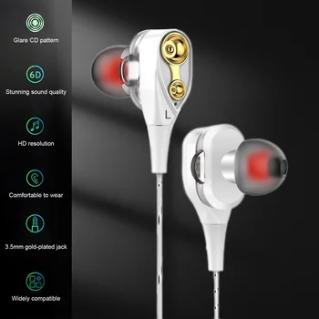 3,5 mm Glasbo, Slušalke z Mikrofonom V uho Športne Slušalke Dinamično Uravnotežen Armature Šport Žične Slušalke za Mobilni Telefon