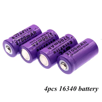 100% Nov original 16340 Baterija CR123A 16340 Baterije 2700mAh 3,7 V Li-ionska Akumulatorska Baterija+16340Charger