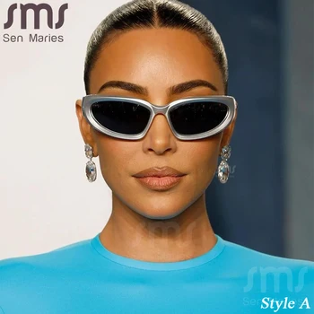 2022 Novo Kardashan Punk sončna Očala Ženske Edinstveno Športna sončna Očala Moških UV400 Buljiti Odtenki Ogledalo Pisane Modni Očala