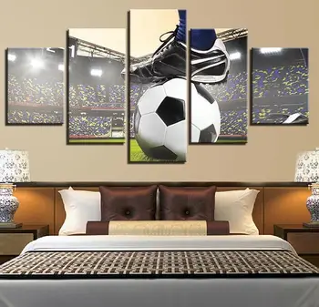 Nogomet nogomet Šport 5 Plošči Platno Sliko Natisniti Wall Art Platno Stensko Slikarstvo Dekor za dnevno Sobo Plakat Ni Uokvirjena