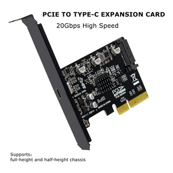 PCI Express, USB 3.2 Adapter 20Gbps Tip-C, Da PCI-e Pretvornik Krmilnik Namizje PCIe USB3.2 Gen2×2 Tip C Širitev Kartico ASM3242