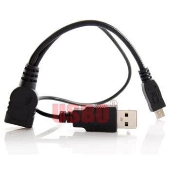 Visoka kakovost črno 0,1 M Micro USB USB-C-USB 2.0 OTG moški-ženska podatkovni kabel z zunanje napajanje