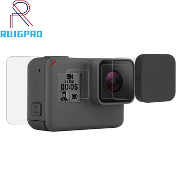 Kaljeno Steklo Film LCD HD Zaslon Patron+Ohišje Objektiv Protector za GoPro HERO 7 6 5 Črni delovanje Fotoaparata Dodatki