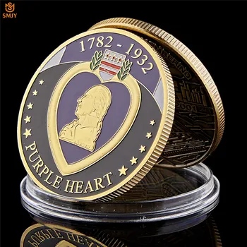 1782-1932 ZDA Vijolično Srce Medaljo Za Vojaške Zasluge pozlačeni Izziv Priložnostnih Kovancev
