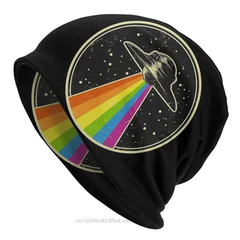 Queer Rainbow, UFO Ugrabitev LEZBIJK, Gejev Ponos Kape s ščitnikom Moški Ženske Tujec Zanimivo Skrivnostno Skullies Beanies Smučarske Kape Mehko Bonnet Klobuk
