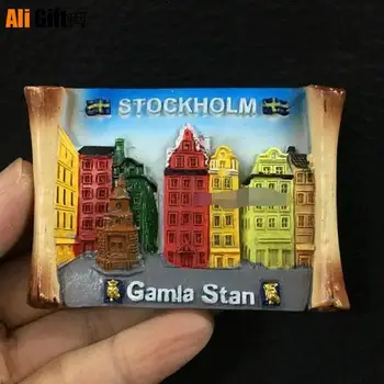 Švedska Stockholm Turizem Memorial Hladilnik Magnet Smolo 3D Hladilnik Magnet Nalepke, Potovanja, trgovina s Spominki, Kuhinja Doma Dekoracijo