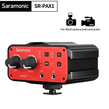 Saramonic SR-PAX1 Zvočni Mešalnik Preamp s Fantomsko Napajanje za Kitaro Mirrorless DSLR Kamere Canon, Nikon, Sony Pentax
