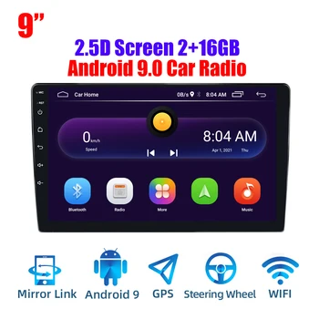 2 din Android 9.0 Univerzalno avtoradio 2 din Razcep Zaslon Android avtoradio, Predvajalnik, WIFI, GPS NAVIGACIJA Bluetooth MP5 Predvajalnik 1+16 G