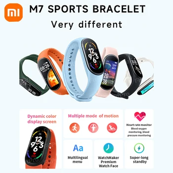 Xiaomi Band M7 Pametne Ure Šport Fitnes Tracker MI Ure Pedometer Srčni utrip, Krvni Tlak Monitor Zapestnica Za Moške, Ženske