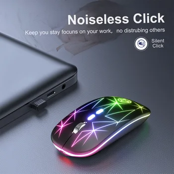 Urad za 2,4 G Brezžične Miške za Polnjenje USB Računalniška Miška Ergonomske Tiho Gaming Mause LED Osvetljen Optične Miške Miške Sem-fio