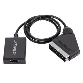 720P / 1080P HDMI je združljiv s Scart Kabel Prenosni Video Audio Adapter Pretvornik Kabel s kabli USB Kabel za TV-sprejemnikom HD DVD Linije