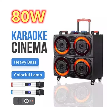 80W High Power Palico Zvočnik Prenosni Nepremočljiva Brezžični Globokotonec Karaoke Domači Kino 360° Stereo Surround TWS/FM Caixa De Som