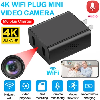 HD 1080P M8 plus Polnilnik USB Brezžična Mini Kamere nadzorne kamere z wifi Videcam Video Snemalnik App Remote Zaslon tf