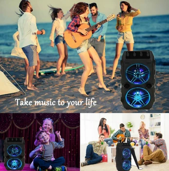 Brezžični Prenosni Zvočnik Bluetooth-compatibledual Zvočniki Prostem močni Glasnosti Square Dance U Disk, Pomnilniška Kartica Audio Subwoofer