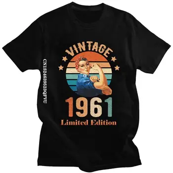 Letnik 1961 Limited Edition Majica s kratkimi rokavi Moški Bombaž Tshirt Tee Rosie Ženska 60 60 Let, Rojstni dan T-Shirt Brezplačna Dostava