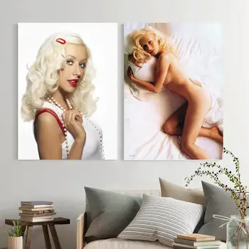Pevka Christina Aguilera Hip hop Bubblegum pop Glasbe, Platno Umetnosti in Wall Art Sliko Natisniti Sodobna Družina spalnica Dekor Plakati