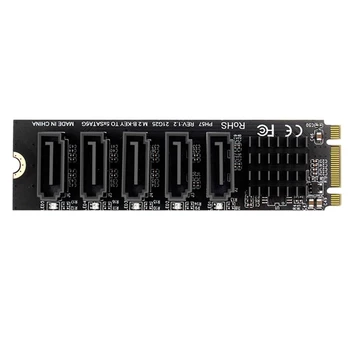 M. 2 NGFF B-Ključ Sata da SATA 5 Vrat Širitev Kartico 6Gbps Širitev Kartico JMB585 Chipset Support SSD in HDD