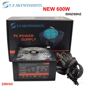 T. F. SKYWINDINTL 600W napajalnik 80plus Aktivni PFC PSU ATX Gaming PC Grafične Kartice Za Intel AMD Računalnik