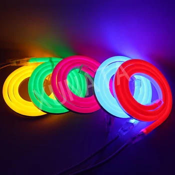 RGB LED Trak, Neon, Luči 220V 80LED 120LEDs/m Fleksibilen Vrv Cev IP67 Nepremočljiva Prostem Počitnice Dekor LED Trak Z EU Plug