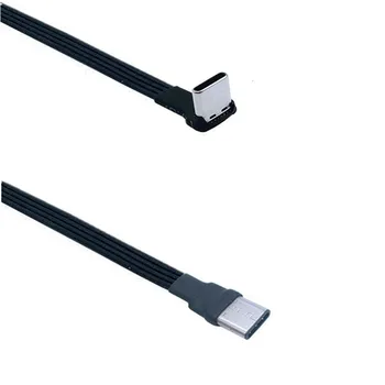 Tip C do USB-C pod Kotom 90 Stopnjo adapter kabel Power bank prožni kabel PD kabel napajalni kabel USB C bend ravno silikonski kabel