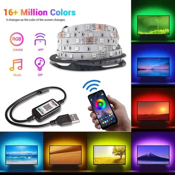 LED Trak Svetlobe Smart APP Nadzor Bluetooth RGB5050 Neon luči Pisane Prilagodljivo Led Trakovi, Trak za Sobi TV Osvetlitev Doma Dekor