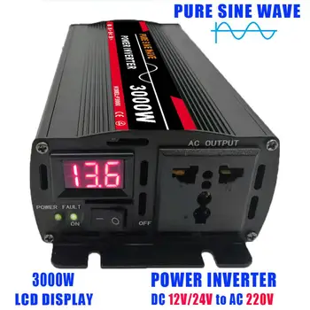 Pure Sine Wave Power Inverter 3000W DC 12v 24v Na AC 220V Za Solarni Sistem/Home/na Prostem/RV/Kampiranje Wave Power Inverter