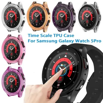 TPU Ohišje za Samsung Galaxy Watch 5 Pro 45 mm Soft Shell Časovnem Stekla Screen Protector Gledajo Odbijač Zaščitni Pokrov, Okvir